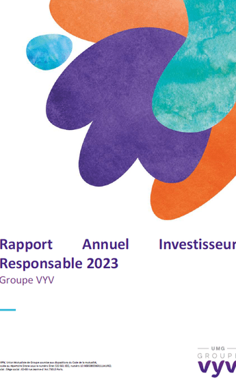 Couverture du rapport annuel investisseur responsable